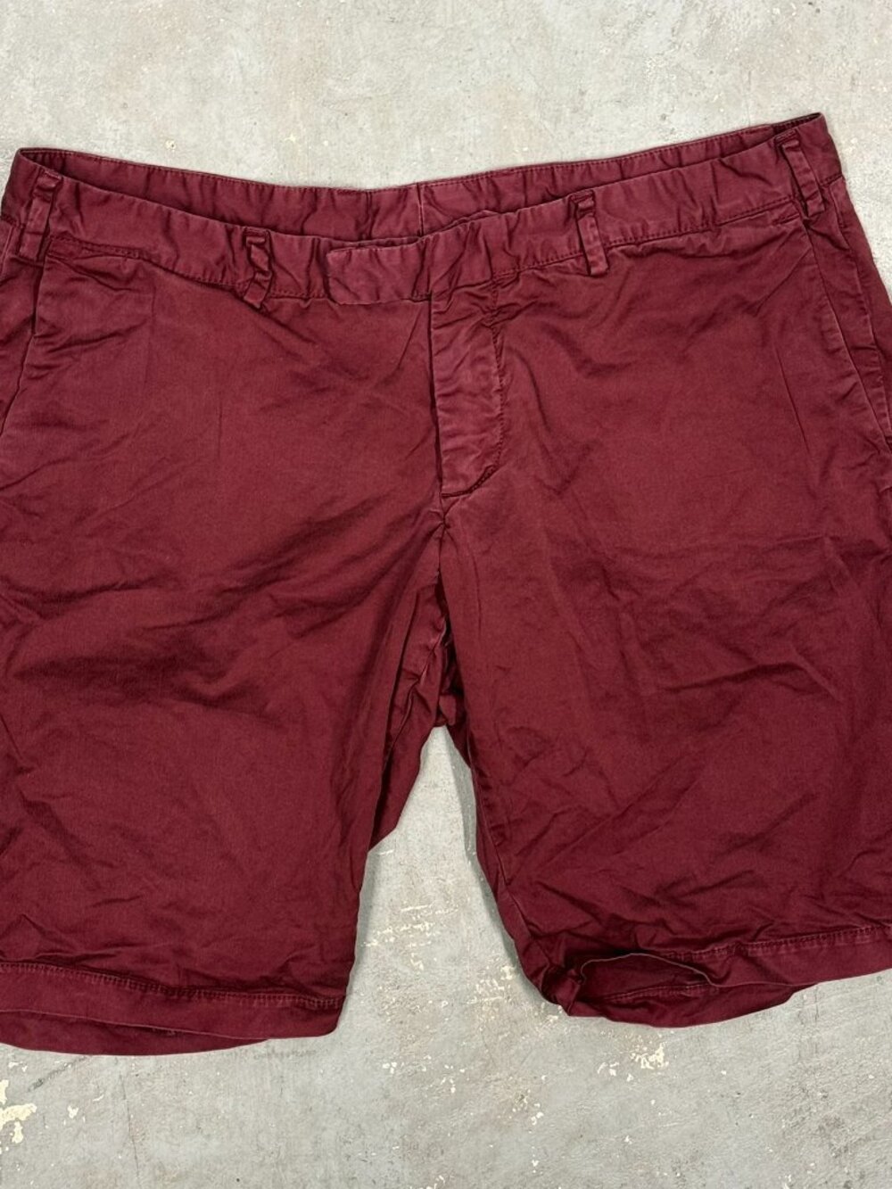 David‎ Naman Shorts Stretch Cotton Chino Flat Front Red 34x10